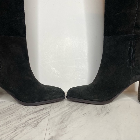 Sam Edelman Olly Black Suede Square Toe Tall Boot 8 1/2 - Picture 7 of 15